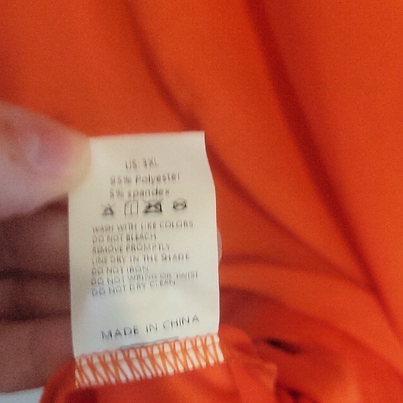 Vibrant Orange spagetti strap under with scarf overlay Layered Dress Sz3XL - Picture 3 of 7